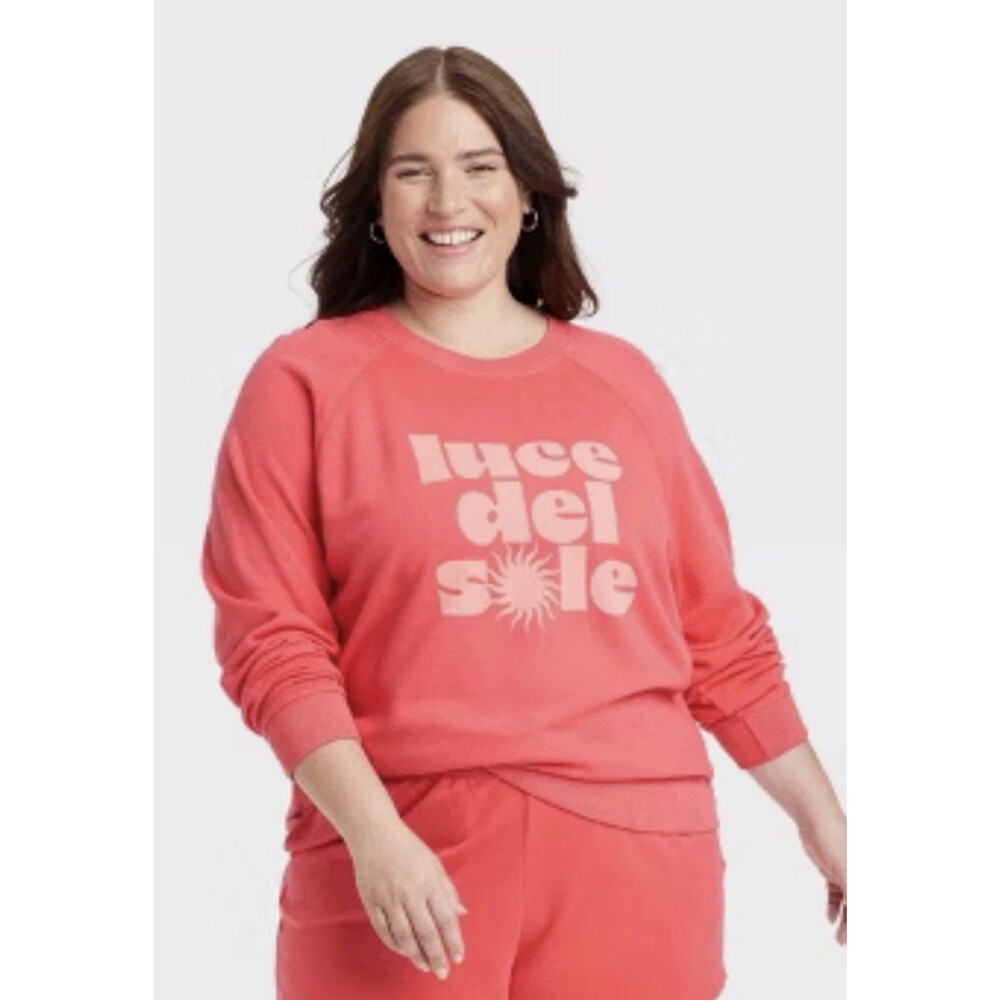 Universal Thread Sweatshirt Coral Luce Del Sole Graphic Pullover summer size 2XL